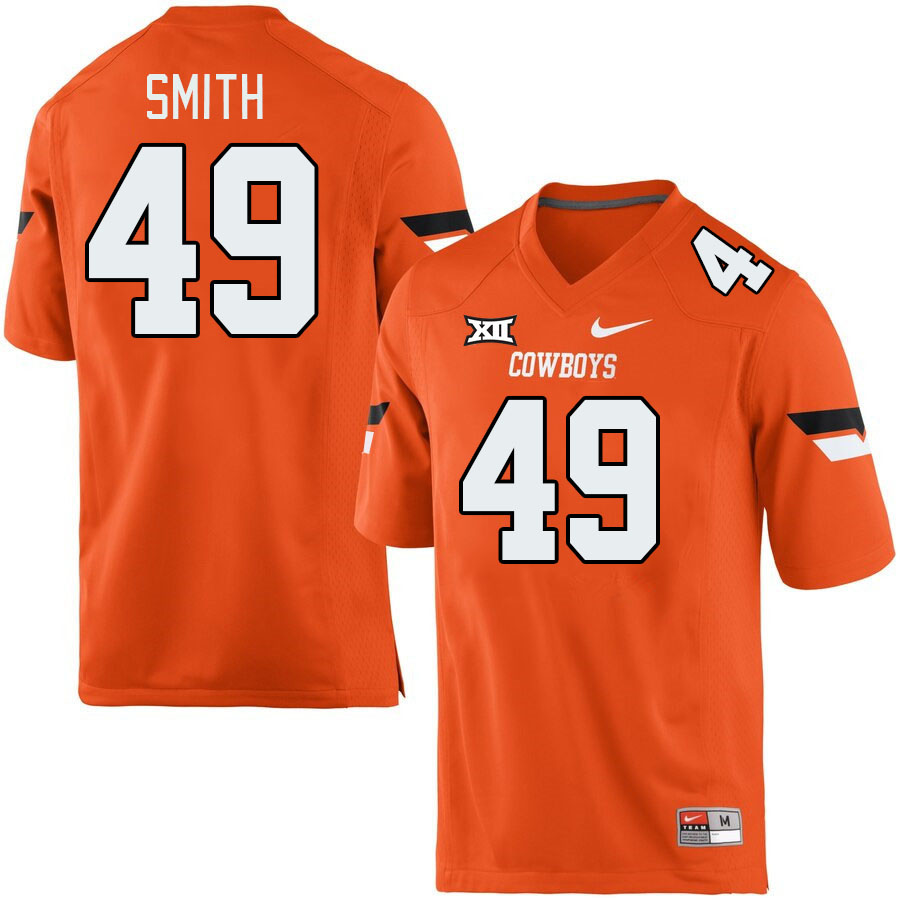 Men #49 Evan Smith Oklahoma State Cowboys College Football Jerseys Stitched-Retro Orange